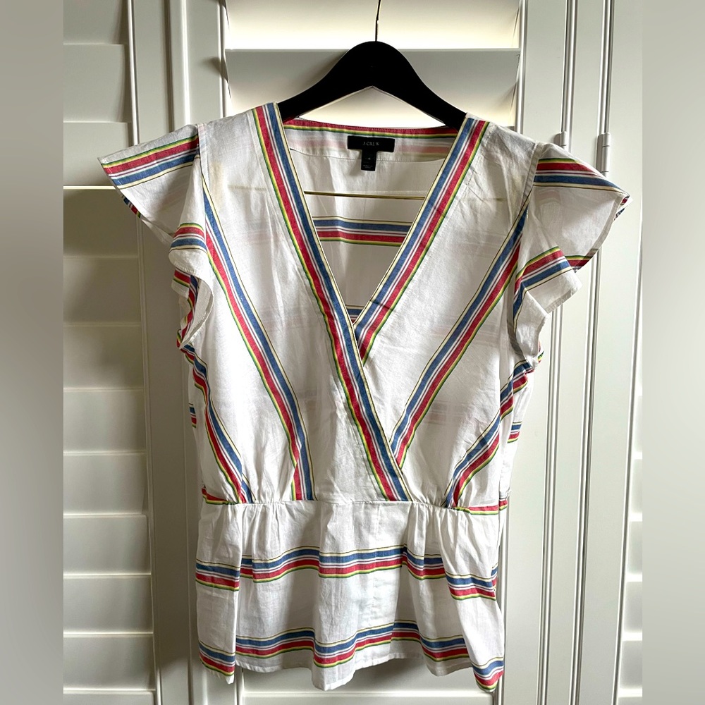 Jcrew striped peplum top